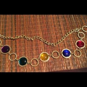 Vintage Chain Belt with Jeweled Stones